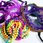 The masks I wore for my Mardi Gras Cooking Class