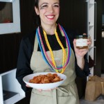Promotional picture serving Creole Shrimp and Stonewall Kitchen HoneyMustard Dip.